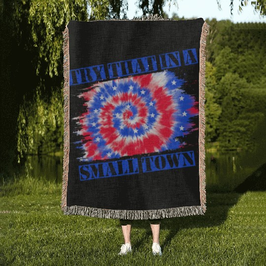 Try That In a Small Town US Flag Woven Blankets