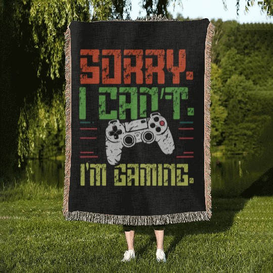 I'm Gaming Video Games Funny Gamer for Boys Teen Woven Blankets