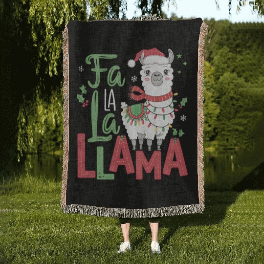 FA LA LA LLAMA Woven Blankets