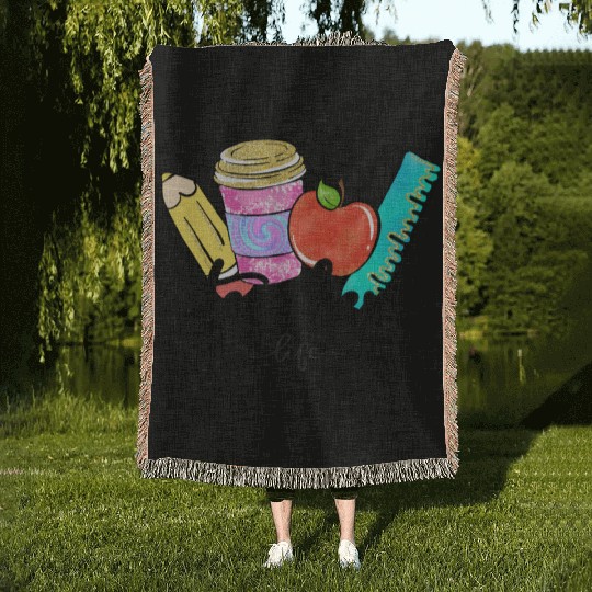 teacher life Woven Blankets