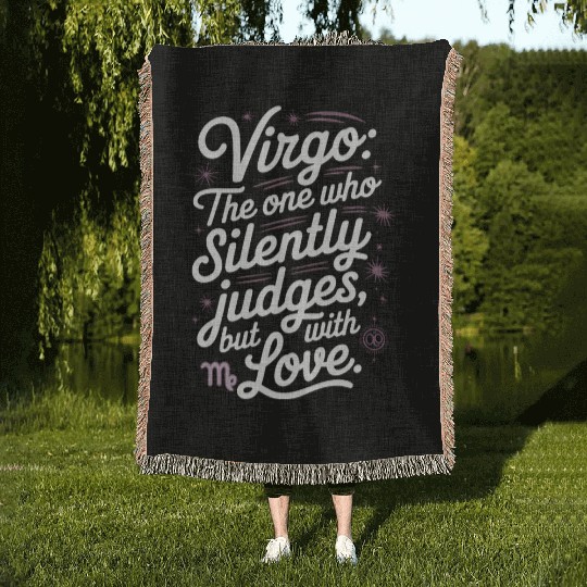 Funny Virgo Zodiac Quote Woven Blankets