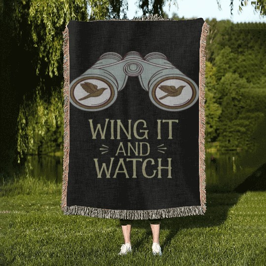 Wing It and Watch Birdwatching Nature Adventure Woven Blankets