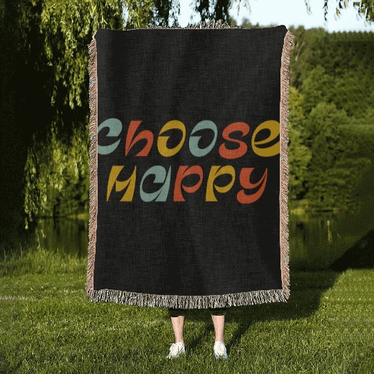 Choose Happy Woven Blankets