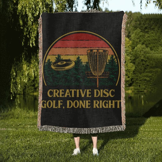 Creative Disc Golf Done Motivational Quote Golfer Woven Blankets