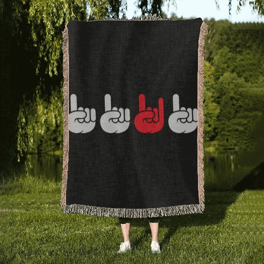 4 Be Different Heavy Metal Hard Rock Hand Gestures Woven Blankets