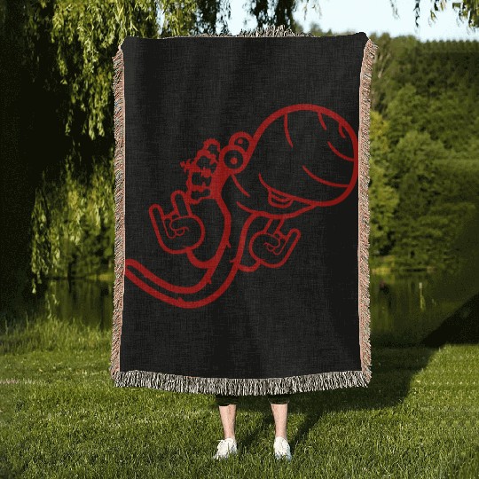 Cute Cool Worm Crown King Party Animal Fun Monster Woven Blankets