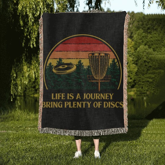 Bring Plenty of Discs Positive Quotes Disc Golf Po Woven Blankets