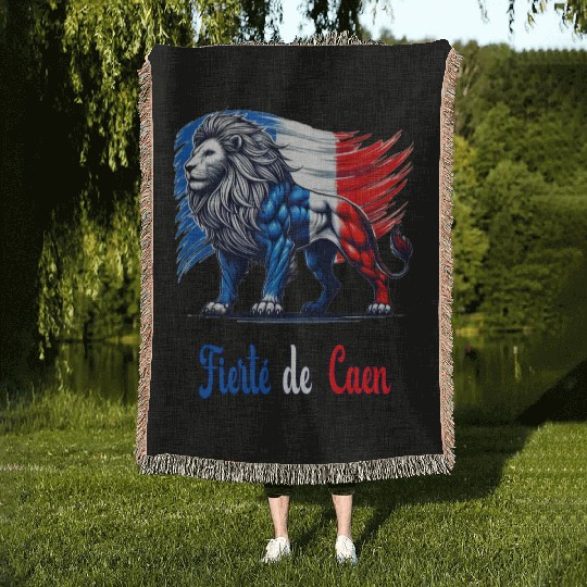 The pride of Caen flag design Woven Blankets