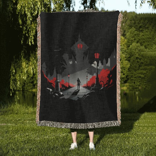 Ghost town Woven Blankets
