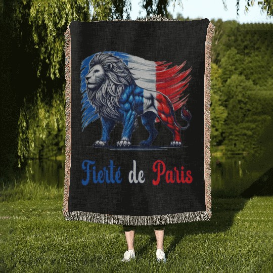 The pride of Paris flag design Woven Blankets