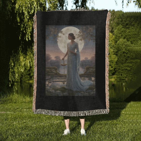Libra Elegance: Symbol of Balance and Harmony Woven Blankets