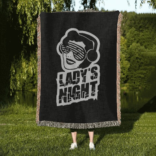Ladys Night Retro DJ Woman Girls Ladies Evening Woven Blankets