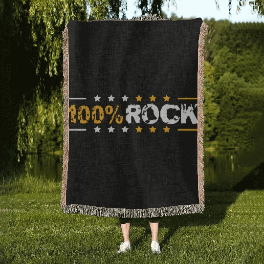 100 % Percent Rock Heavy Metal Music Text Logo Woven Blankets