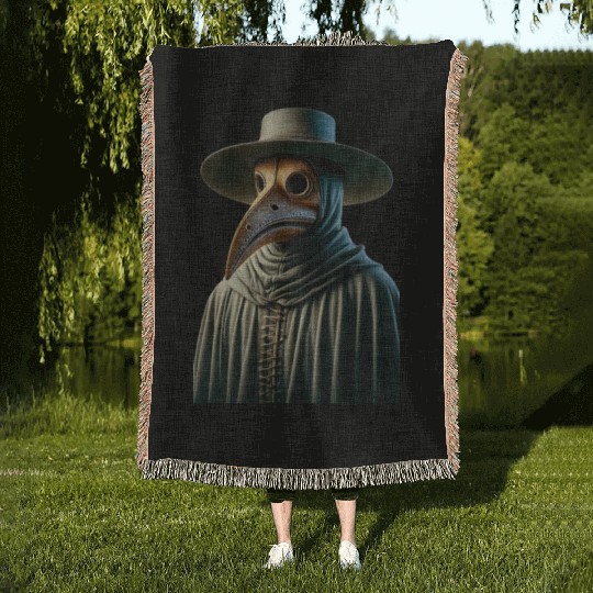 Plague Doctor Woven Blankets