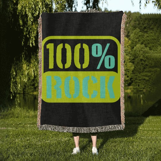 100 % Percent Rock Heavy Metal Music Text Logo Woven Blankets