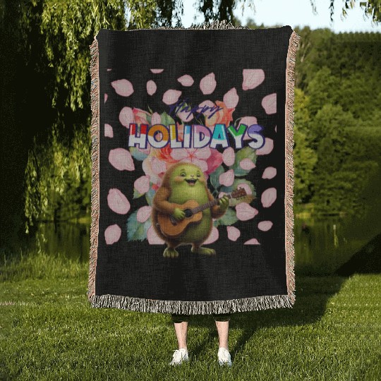 Happy holidays Woven Blankets