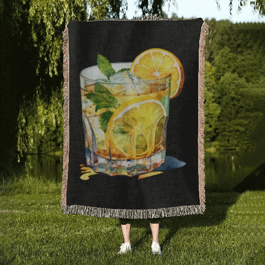 Lemonade Cocktail Drink Woven Blankets