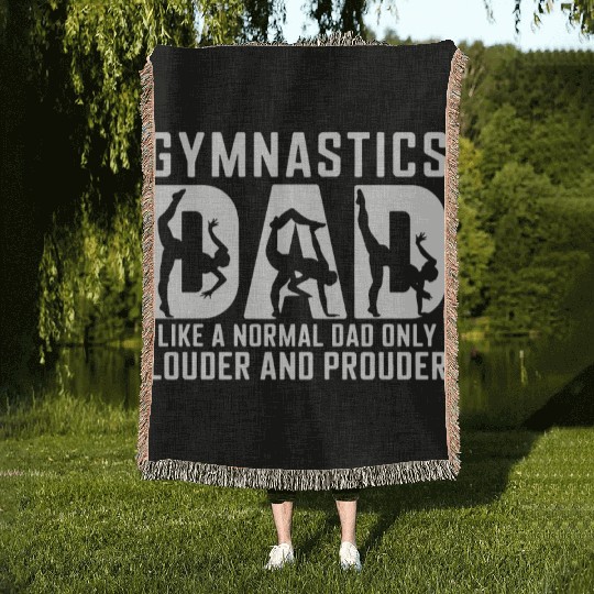 Like Normal But Louder Dad Funny Gymnastics Dad Woven Blankets