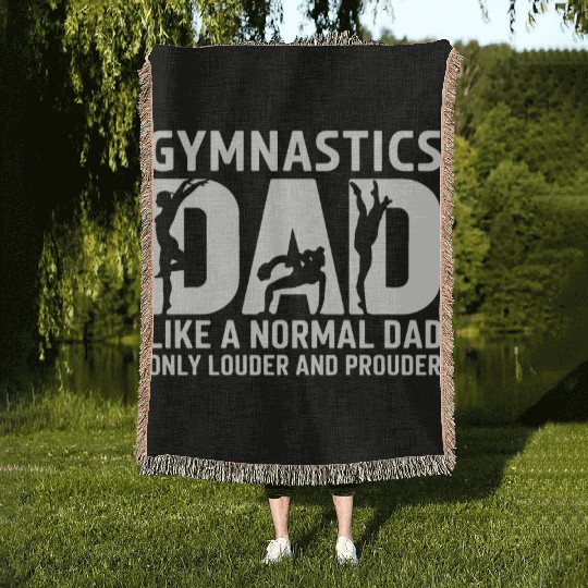 Like Normal But Louder Dad Funny Gymnastics Dad Woven Blankets