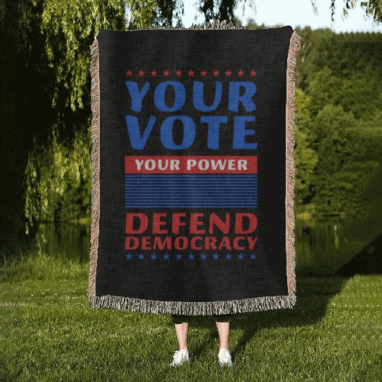 Your Vote, Your Power - Defend Democracy -Election Woven Blankets