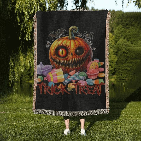 Trick or treat Woven Blankets