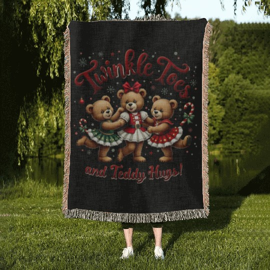 Teddy Bear Ballet Woven Blankets