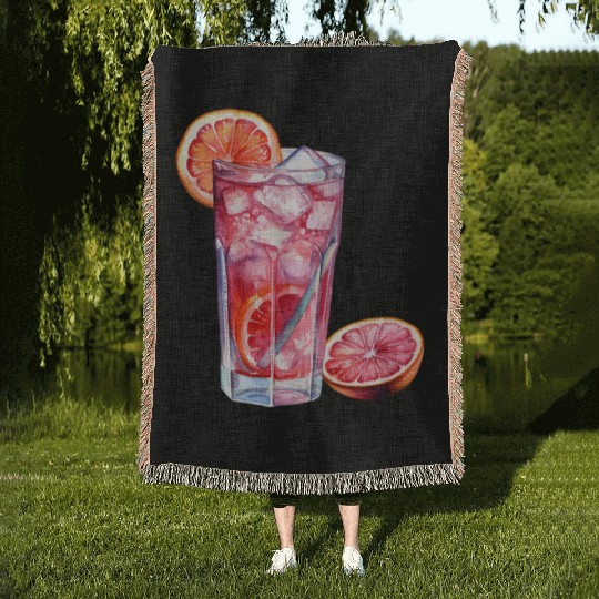 Grapefruit Citrus Cocktail Woven Blankets