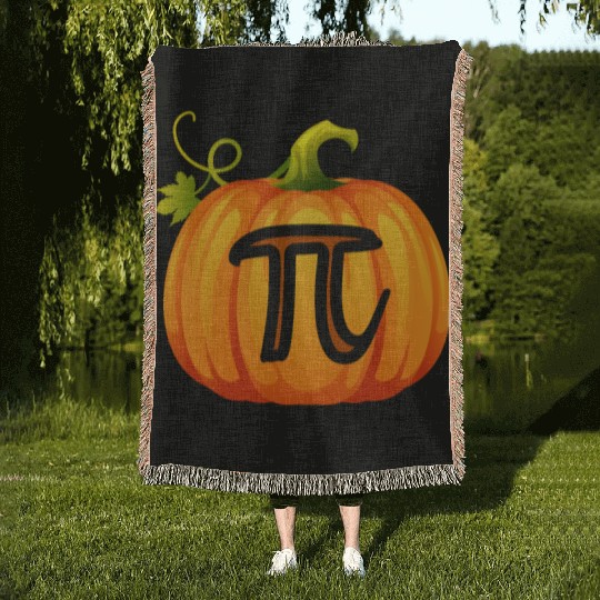 Pumpkin Pi Math Halloween Thanksgiving Pie Day Woven Blankets