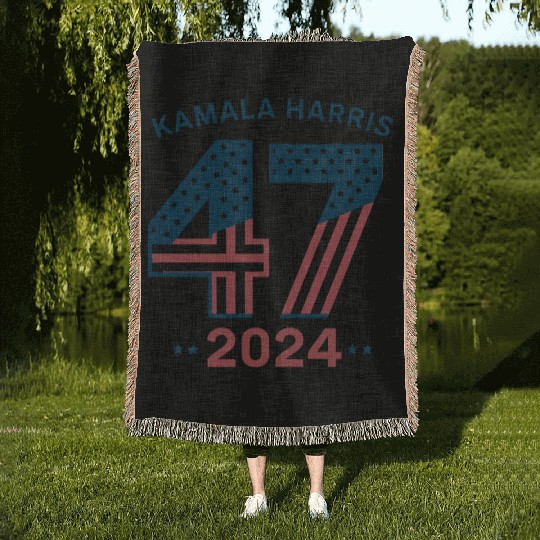 Kamala Harris 47th President USA 2024 Woven Blankets