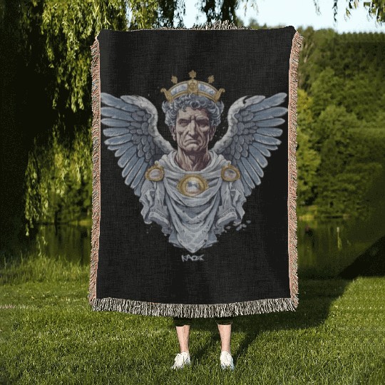 Emperor Caesar with Angel Wings Woven Blankets