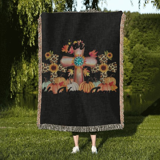 Fall For Jesus He Never Leaves Woven Blankets
