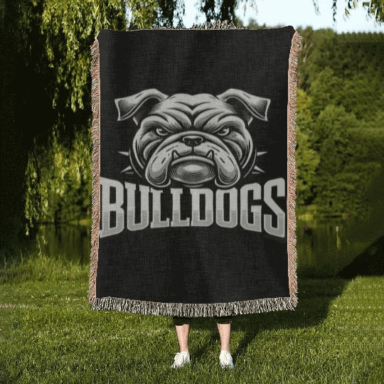 Bulldogs Mascot Back To School Team Spirit Woven Blankets