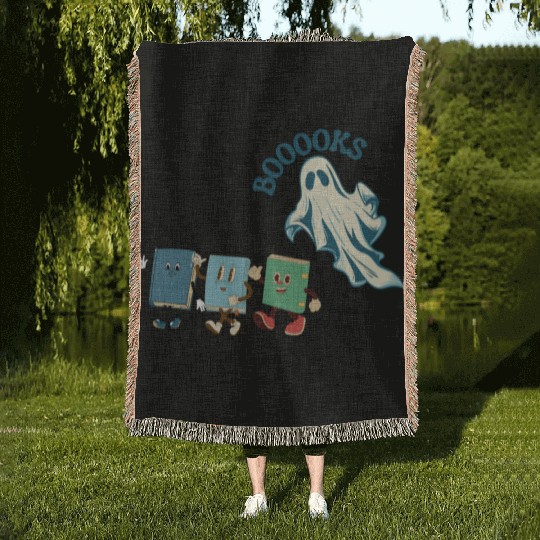 Ghost and Booooks! Woven Blankets