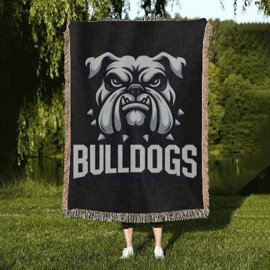 Bulldogs Mascot Back To School Team Spirit Woven Blankets