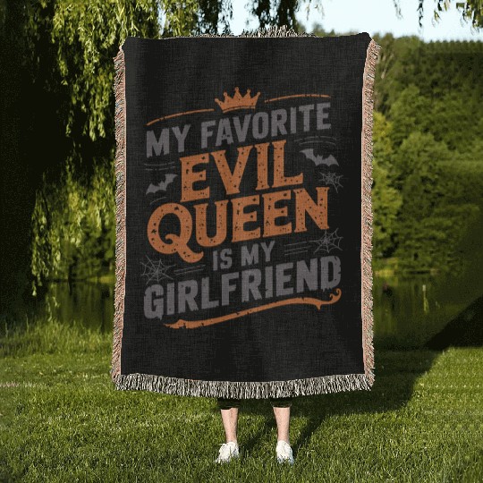 My Favorite Evil Queen Is My Girlfriend Woven Blankets