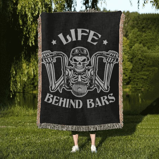Life Behind Bars Biker LIKE US ON FACEBOOK # Woven Blankets