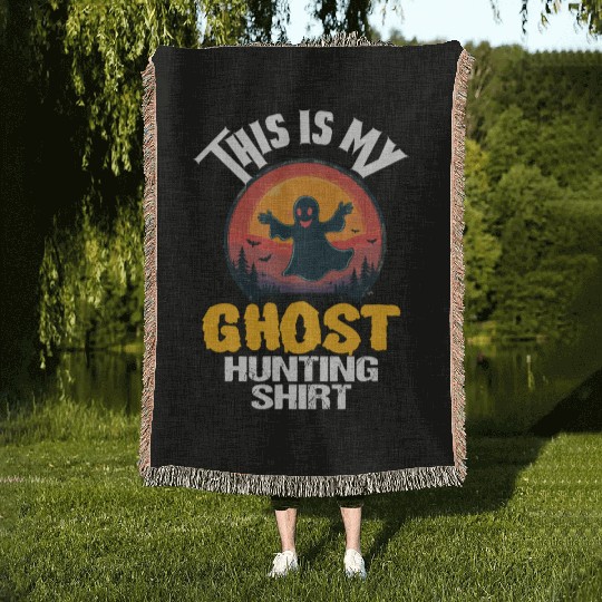 This is my ghost hunting Woven Blankets