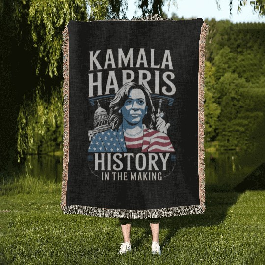 Kamala Harris History in the Making Woven Blankets