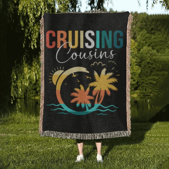 Family Cruise Mediterranean Cruising Cousins Woven Blankets