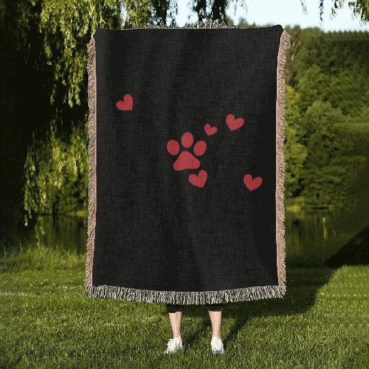 dog mom Woven Blankets