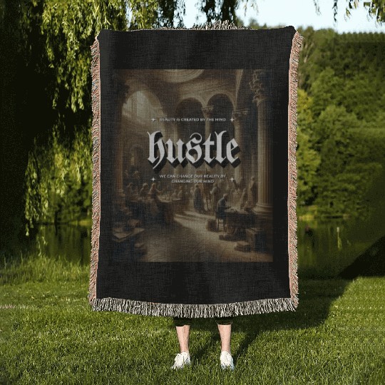 Hustle Antique Gallery Building Classic Painting Woven Blankets