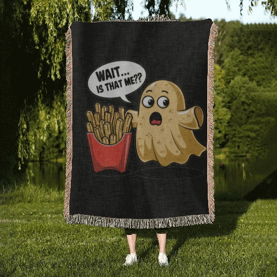 Potato Ghost Afterlife Fries Surprise Woven Blankets