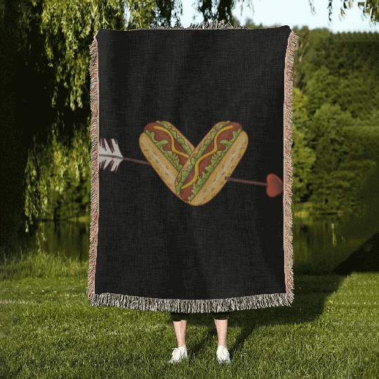 I Love Hotdog Contest Outfits Frankfurter BBQ Woven Blankets