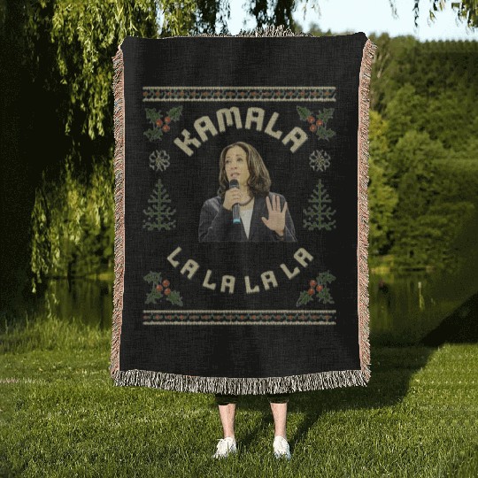 Kamala Harris singing Christmas Carol Woven Blankets
