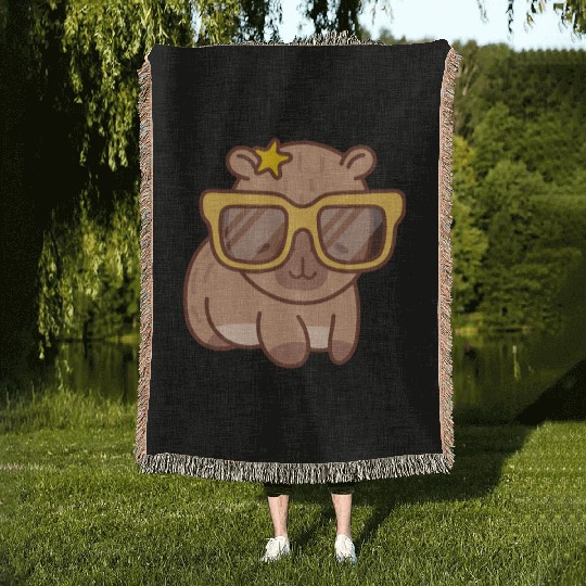 Chill Capybara Vibes Woven Blankets