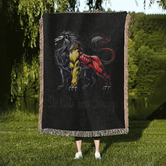 Bruges lion flag design Woven Blankets