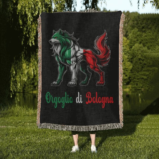The pride of Bologna Italy flag Woven Blankets