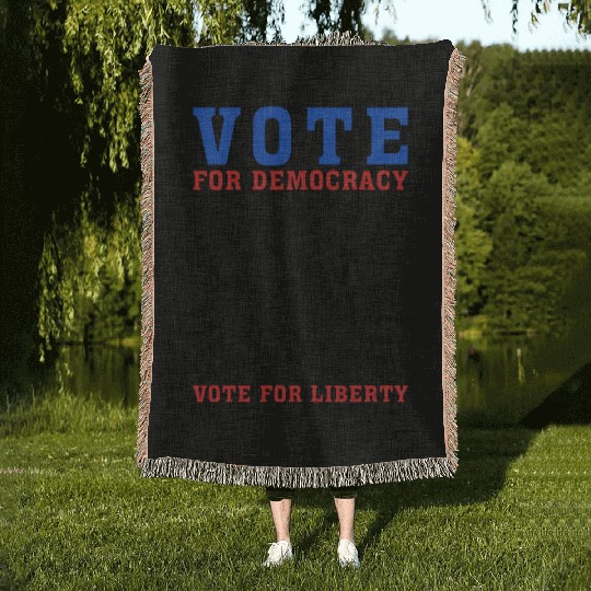 Vote for Democracy, Vote for Liberty US Election Woven Blankets