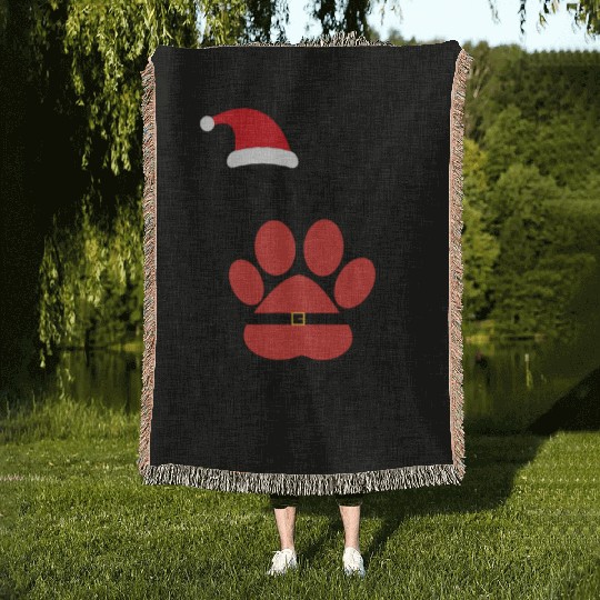Santa Paws Woven Blankets, Christmas for Pet lover santa