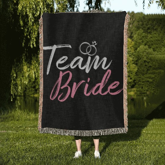 Team Bride Bridal Party Bachelorette Party Woven Blankets
